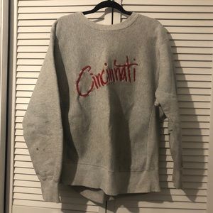 Grey Cincinnati sweatshirt size XL ripped/stained